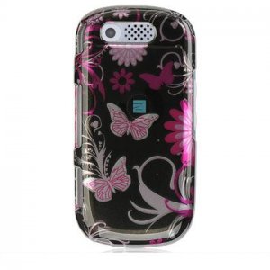 Hard Plastic Design Cover Case for Samsung Highlight T749 - Pink Butterfly
