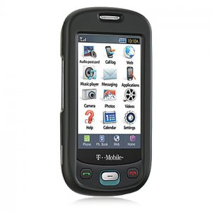 Hard Plastic Rubber Feel Case for Samsung Highlight T749 - Black