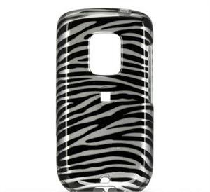 Hard Plastic Design Faceplate Case Cover for HTC Hero - Black/Silver Stripes