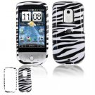 Hard Plastic Design Faceplate Case Cover for HTC Hero - Black/White Stripes