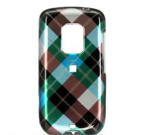 Hard Plastic Design Faceplate Case Cover for HTC Hero - Blue Argyle