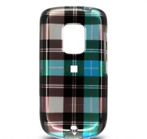 Hard Plastic Design Faceplate Case Cover for HTC Hero - Blue Plaid