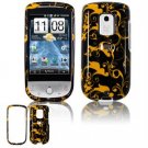 Hard Plastic Design Faceplate Case Cover for HTC Hero - Gold/Black