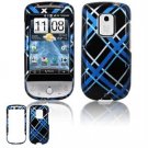 Hard Plastic Design Faceplate Case Cover for HTC Hero - Light Blue/Black