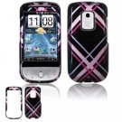 Hard Plastic Design Faceplate Case Cover for HTC Hero - Pink/Black