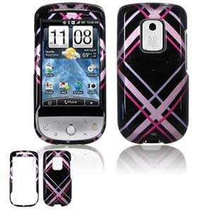 Hard Plastic Design Faceplate Case Cover for HTC Hero - Pink/Black