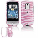 Hard Plastic Design Faceplate Case Cover for HTC Hero - Pink/White Stripes