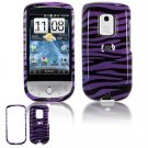 Hard Plastic Design Faceplate Case Cover for HTC Hero - Purple/Black Stripes