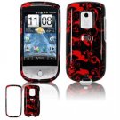 Hard Plastic Design Faceplate Case Cover for HTC Hero - Red/Black
