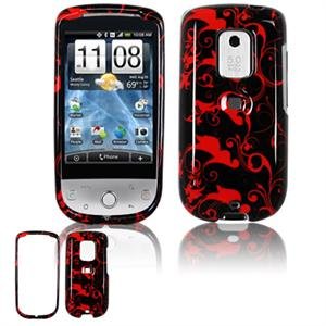 Hard Plastic Design Faceplate Case Cover for HTC Hero - Red/Black