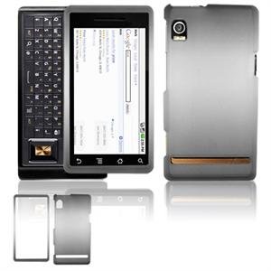 Hard Plastic Dual-Tone "Matte" Feel Faceplate Case Cover for Motorola Droid - Black