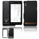 Hard Plastic Rubber Feel Faceplate Case Cover for Motorola Droid - Black