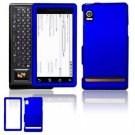 Hard Plastic Rubber Feel Faceplate Case Cover for Motorola Droid - Dark Blue