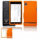 Hard Plastic Rubber Feel Faceplate Case Cover for Motorola Droid - Orange