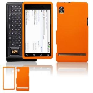 Hard Plastic Rubber Feel Faceplate Case Cover for Motorola Droid - Orange