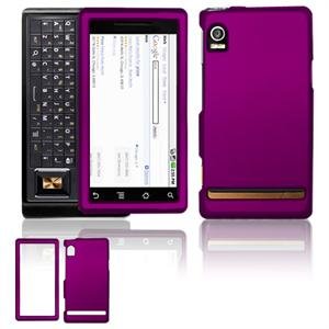 Hard Plastic Rubber Feel Faceplate Case Cover for Motorola Droid - Purple