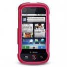 Hard Plastic Rubber Feel Faceplate Case Cover for Motorola Cliq - Hot Pink