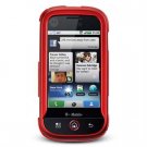 Hard Plastic Rubber Feel Faceplate Case Cover for Motorola Cliq - Red