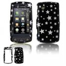 Hard Plastic Design Faceplate Case Cover for LG Bliss UX700 - Black/Silver Stars