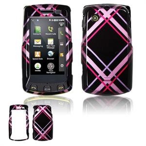 Hard Plastic Design Faceplate Case Cover for LG Bliss UX700 - Hot Pink/Black