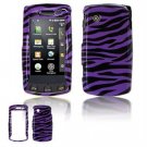 Hard Plastic Design Faceplate Case Cover for LG Bliss UX700 - Purple/Black Stripes