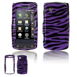 Hard Plastic Design Faceplate Case Cover for LG Bliss UX700 - Purple/Black Stripes