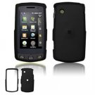 Hard Plastic Rubber Feel Faceplate Case Cover for LG Bliss UX700 - Black