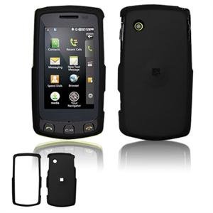 Hard Plastic Rubber Feel Faceplate Case Cover for LG Bliss UX700 - Black