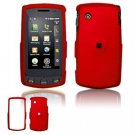 Hard Plastic Rubber Feel Faceplate Case Cover for LG Bliss UX700 - Dark Red