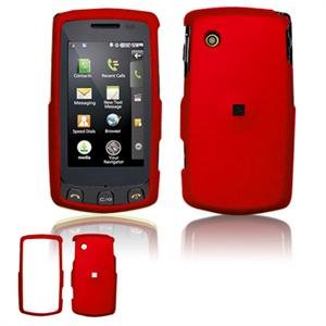Hard Plastic Rubber Feel Faceplate Case Cover for LG Bliss UX700 - Dark Red
