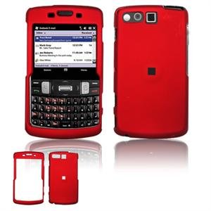 Hard Plastic Rubber Feel Faceplate Case Cover for Samsung Intrepid i350 - Dark Red