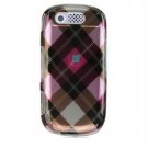 Hard Plastic Design Cover Case for Samsung Highlight T749 - Hot Pink Diagonal Check