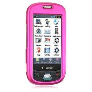 Hard Plastic Rubber Feel Case for Samsung Highlight T749 - Hot Pink