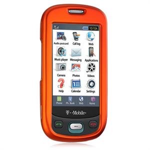 Hard Plastic Rubber Feel Case for Samsung Highlight T749 - Orange