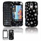 Hard Plastic Design Faceplate Case Cover for Samsung Rogue U960 - Black/Silver Stars