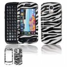Hard Plastic Design Faceplate Case Cover for Samsung Rogue U960 - Black/White Stripes