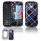 Hard Plastic Design Faceplate Case Cover for Samsung Rogue U960 - Dark Blue/Black