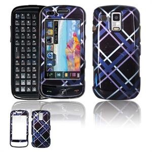 Hard Plastic Design Faceplate Case Cover for Samsung Rogue U960 - Dark Blue/Black