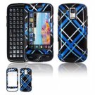 Hard Plastic Design Faceplate Case Cover for Samsung Rogue U960 - Light Blue/Black