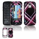 Hard Plastic Design Faceplate Case Cover for Samsung Rogue U960 - Pink/Black