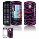 Hard Plastic Design Faceplate Case Cover for Samsung Rogue U960 - Purple/Black Stripes