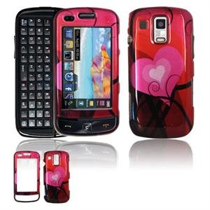 Hard Plastic Design Faceplate Case Cover for Samsung Rogue U960 - Red Hearts