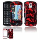 Hard Plastic Design Faceplate Case Cover for Samsung Rogue U960 - Red/Black