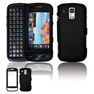 Hard Plastic Rubber Feel Faceplate Case Cover for Samsung Rogue U960 - Black