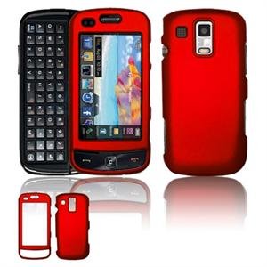 Hard Plastic Rubber Feel Faceplate Case Cover for Samsung Rogue U960 - Dark Red