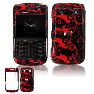 Hard Plastic Shield Protector Faceplate Case for BlackBerry Bold 2 9700 - Red/Black