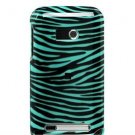 Hard Plastic Design Faceplate Case Cover for HTC Imagio - Turquoise/Black Stripes