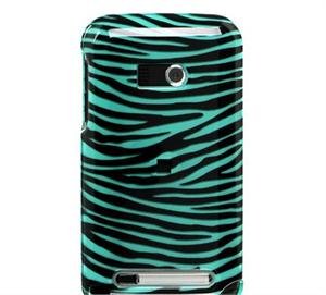 Hard Plastic Design Faceplate Case Cover for HTC Imagio - Turquoise/Black Stripes