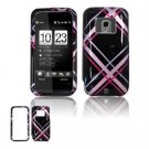 Hard Plastic Design Faceplate Case Cover for HTC Touch Pro 2 (Sprint) - Pink/Black Plaid