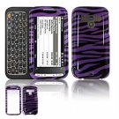 Hard Plastic Design Faceplate Case Cover for HTC Touch Pro 2 (Sprint) - Purple/Black Stripes
